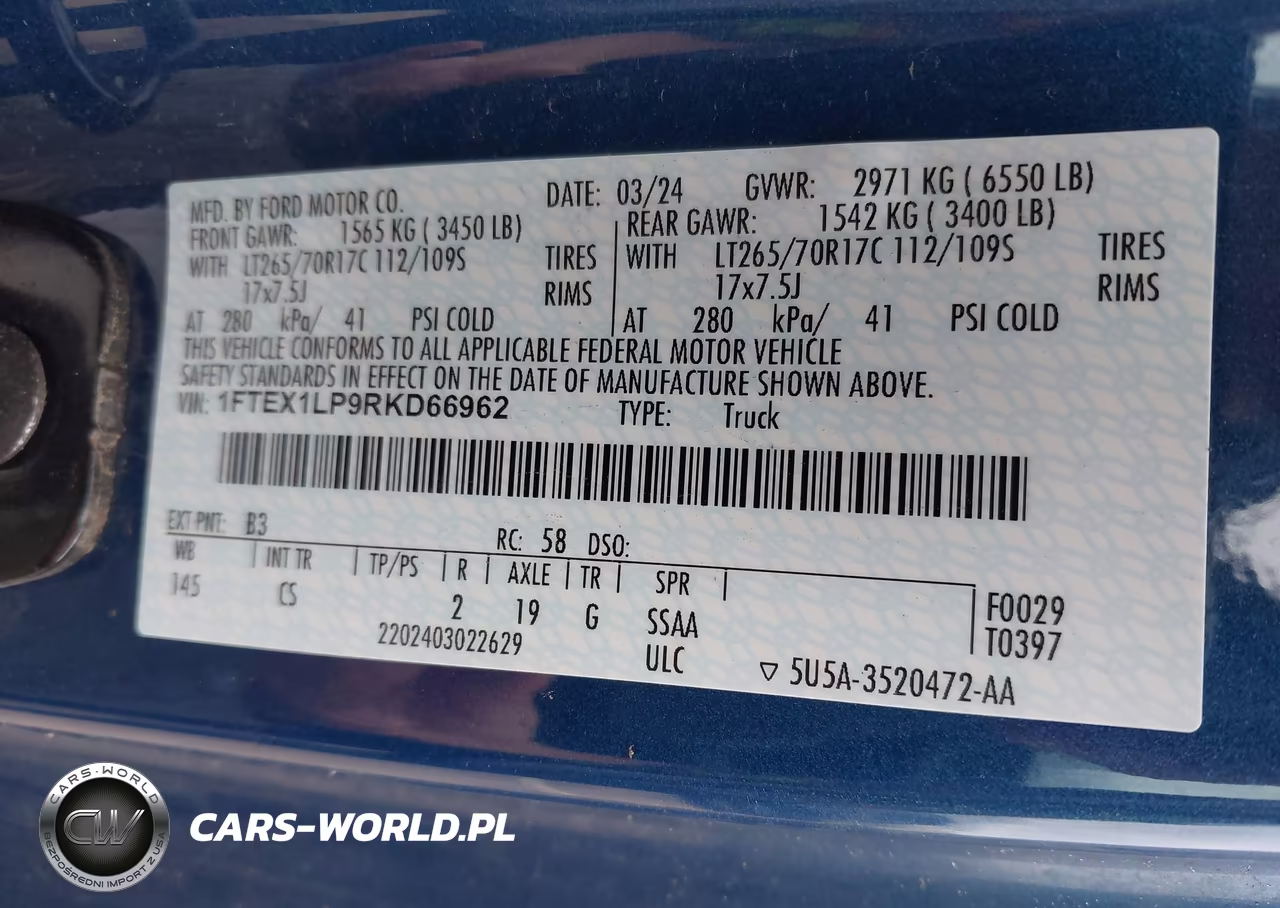 2024 Ford F-150 Xl VIN:1FTEX1LP9RKD66962 - 9