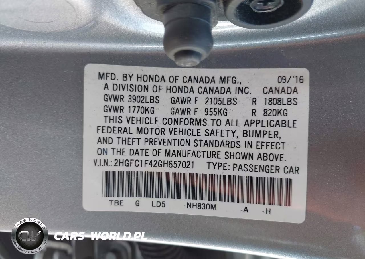 2016 Honda Civic Ex-T VIN:2HGFC1F42GH657021 - 9