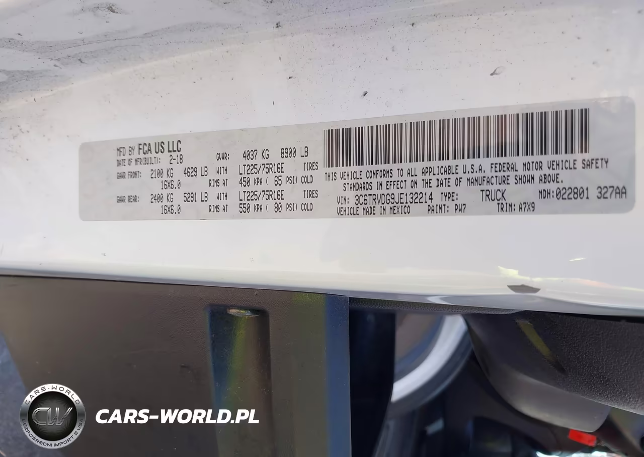 2018 Ram Promaster 2500 High Roof 159 Wb VIN:3C6TRVDG9JE132214 - 9