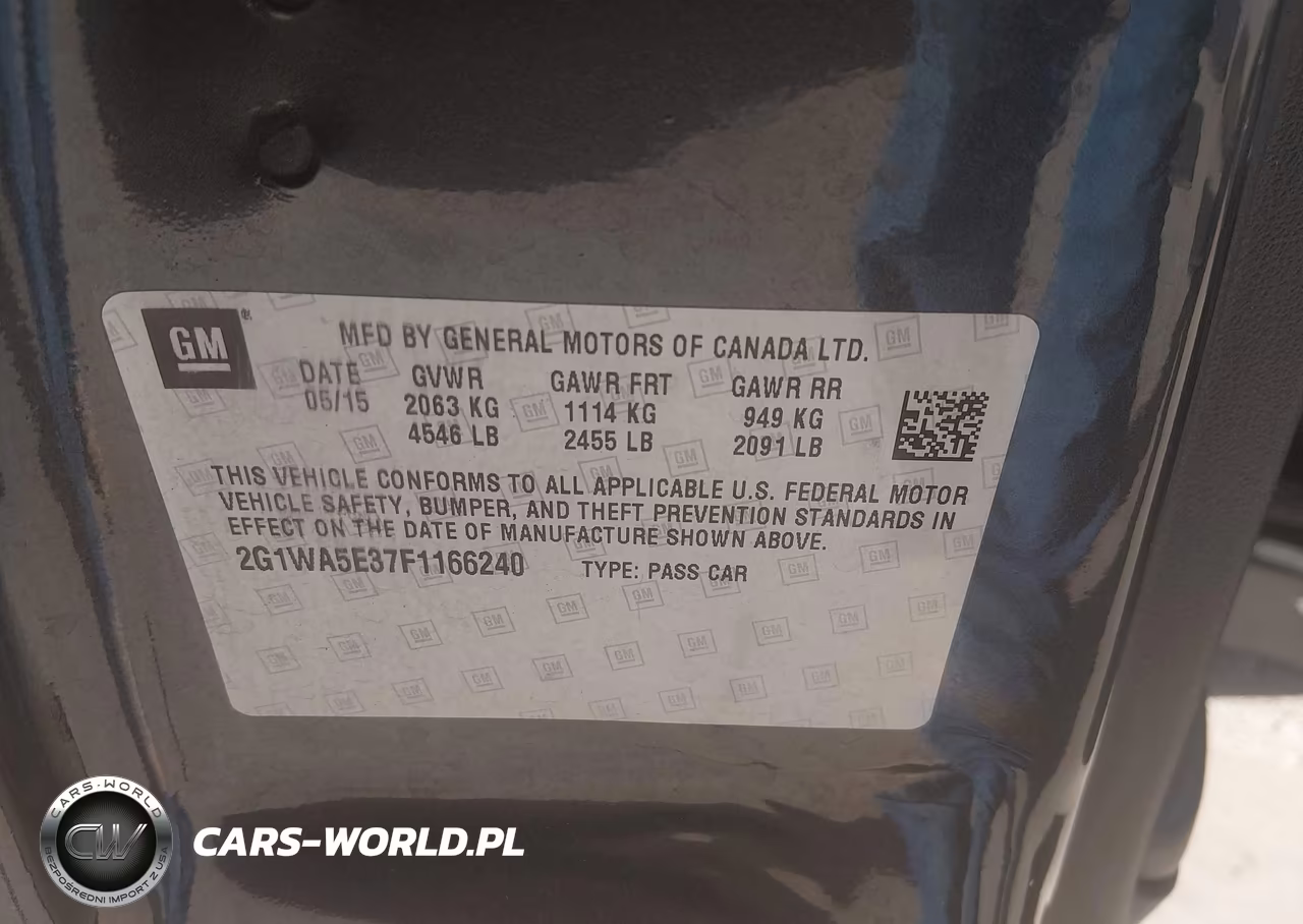 2015 Chevrolet Impala Limited Ls VIN:2G1WA5E37F1166240 - 9