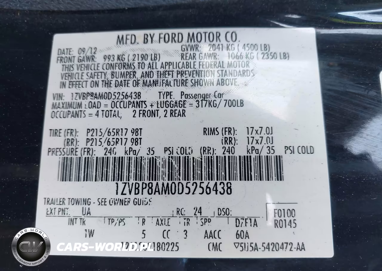 2013 Ford Mustang V6 VIN:1ZVBP8AM0D5256438 - 9