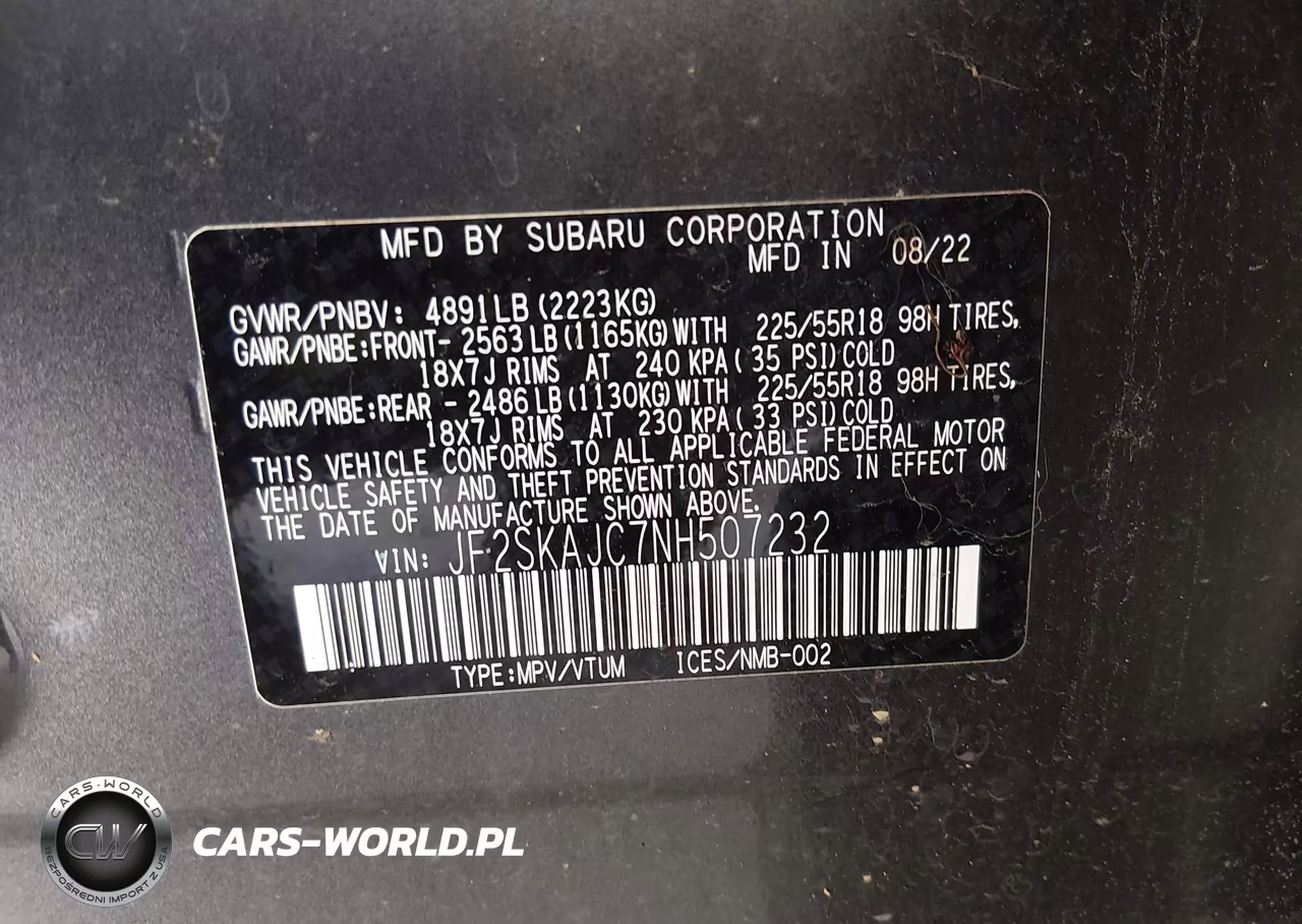 2022 Subaru Forester Sport VIN:JF2SKAJC7NH507232 - 9