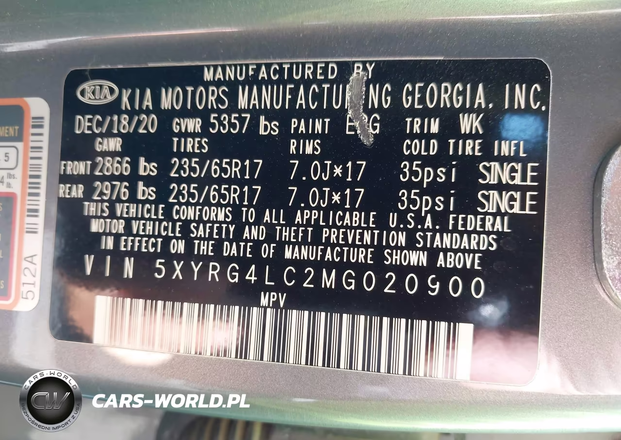 2021 Kia Sorento Lx VIN:5XYRG4LC2MG020900 - 9