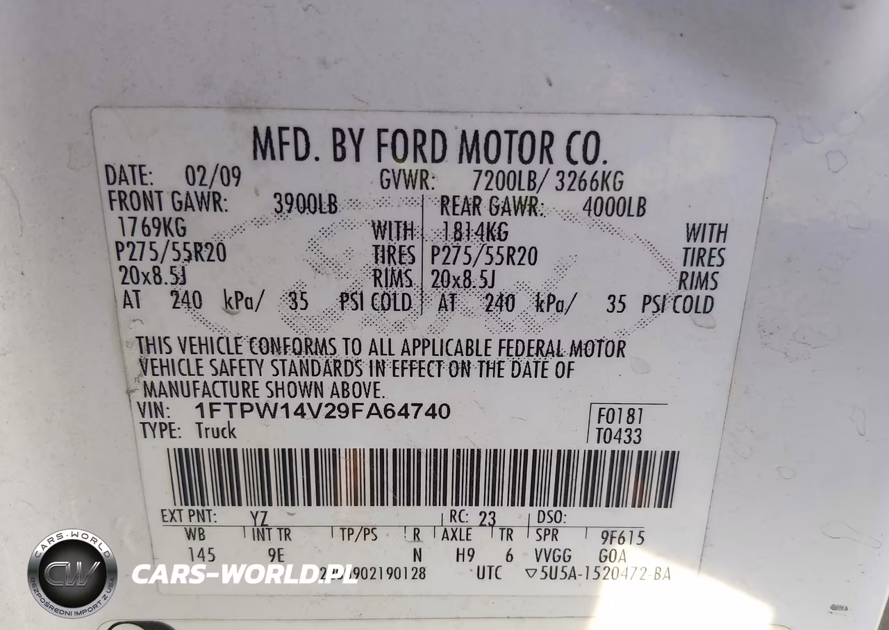 2009 Ford F-150 Fx4-King Ranch-Lariat-Platinum-Xl-Xlt VIN:1FTPW14V29FA64740 - 9