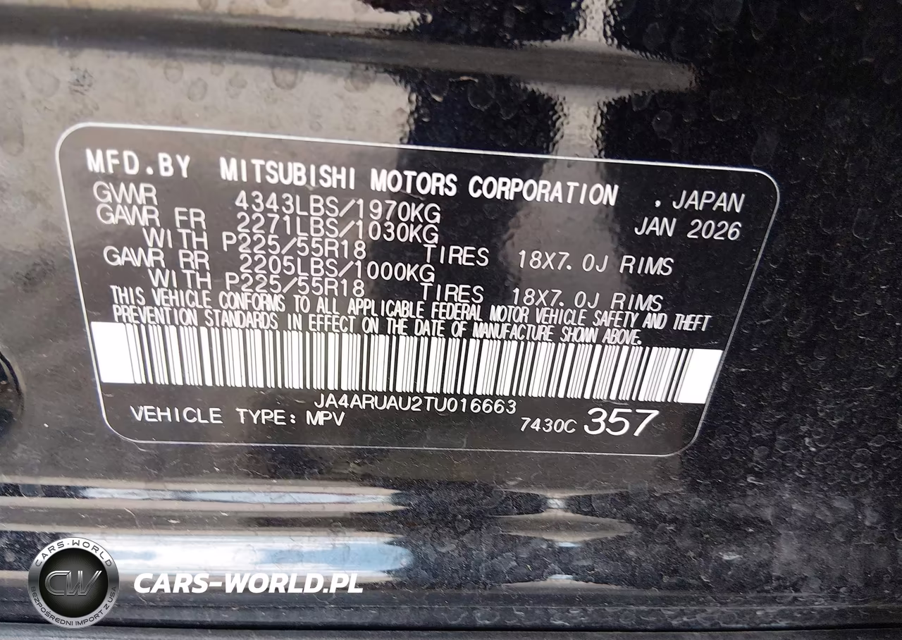 2026 Mitsubishi Outlander Sport 2.0 Es-2.0 Le-2.0 Ralliart-2.0 S-2.0 Se-2.0 Trail Edition VIN:JA4ARUAU2TU016663 - 9