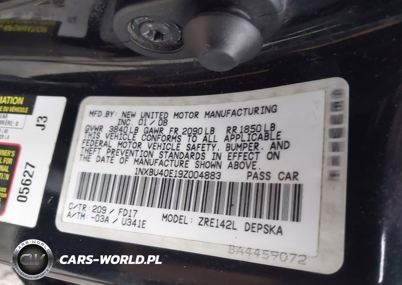 2009 Toyota Corolla S VIN:1NXBU40E19Z004883 - 9