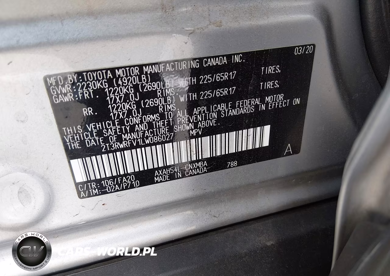 2020 Toyota Rav4 Hybrid Xle VIN:2T3RWRFV1LW086027 - 9