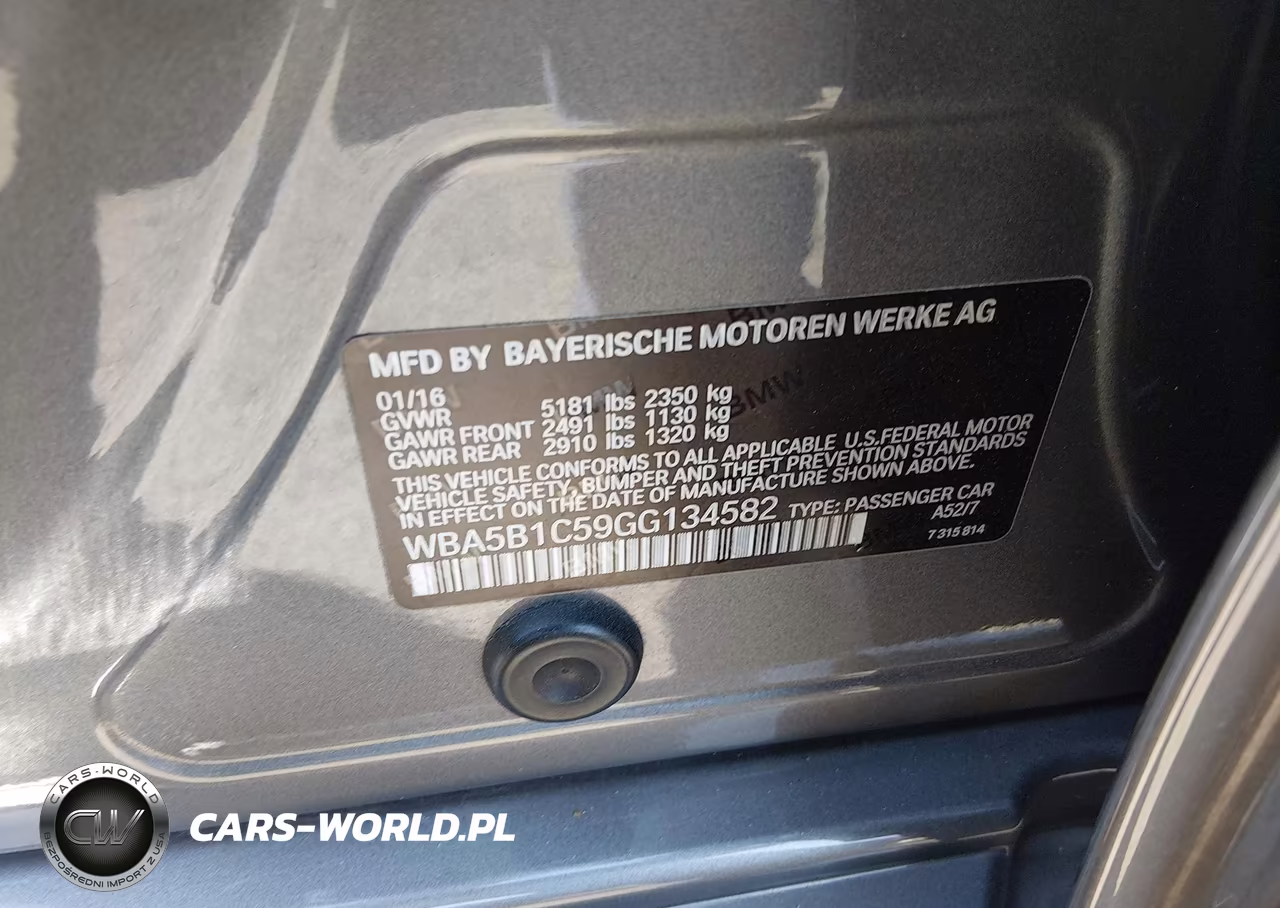 2016 BMW 535I VIN:WBA5B1C59GG134582 - 9