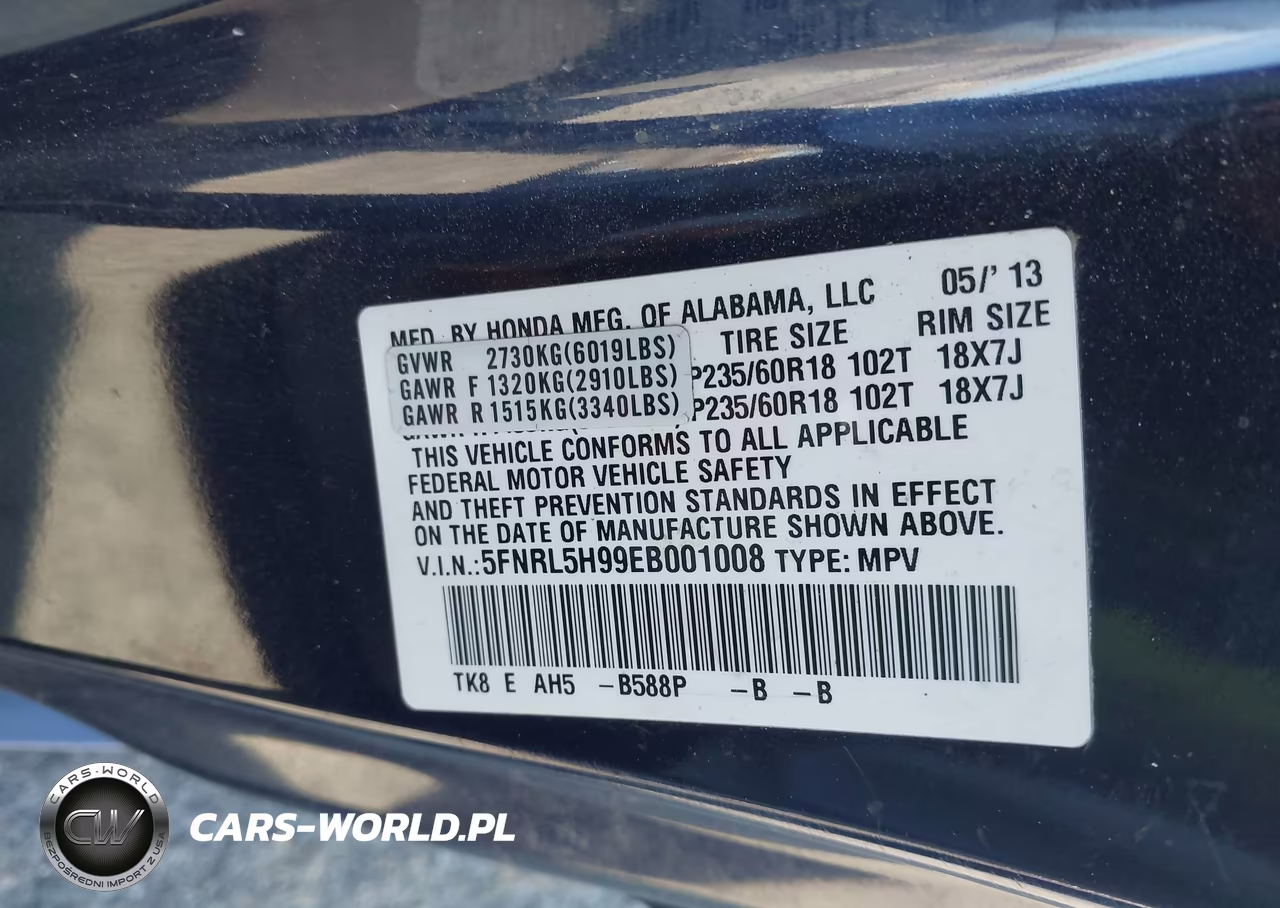 2014 Honda Odyssey Touring-Touring Elite VIN:5FNRL5H99EB001008 - 9