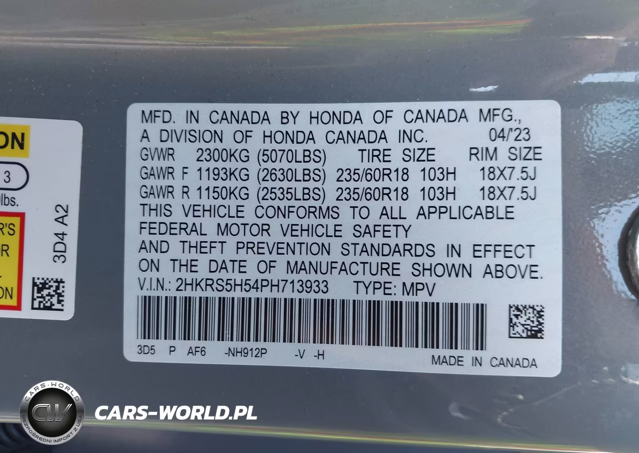 2023 Honda Cr-V Hybrid Sport VIN:2HKRS5H54PH713933 - 9