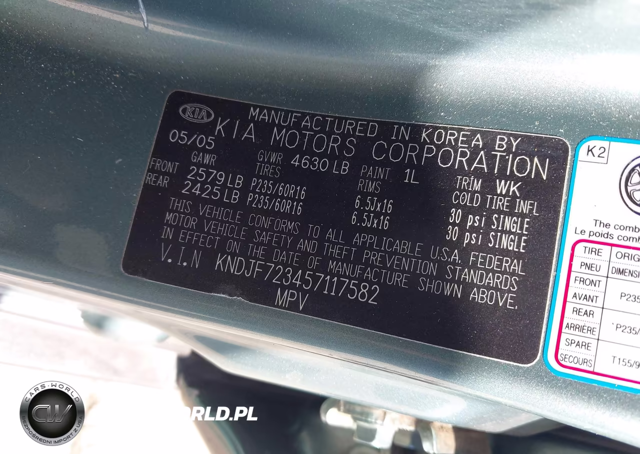 2005 Kia Sportage Ex V6-Lx V6 VIN:KNDJF723457117582 - 9
