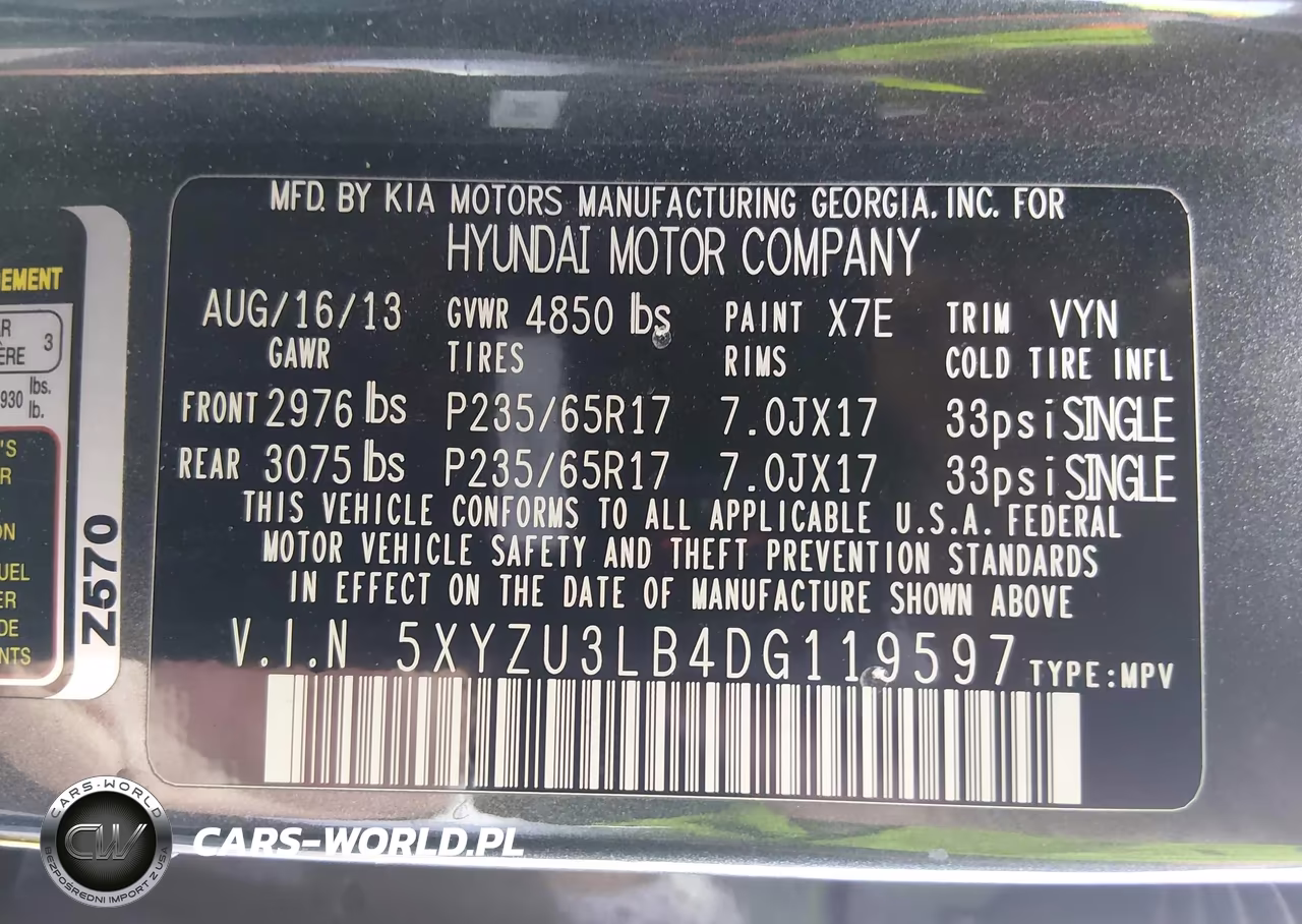 2013 Hyundai Santa Fe Sport VIN:5XYZU3LB4DG119597 - 9