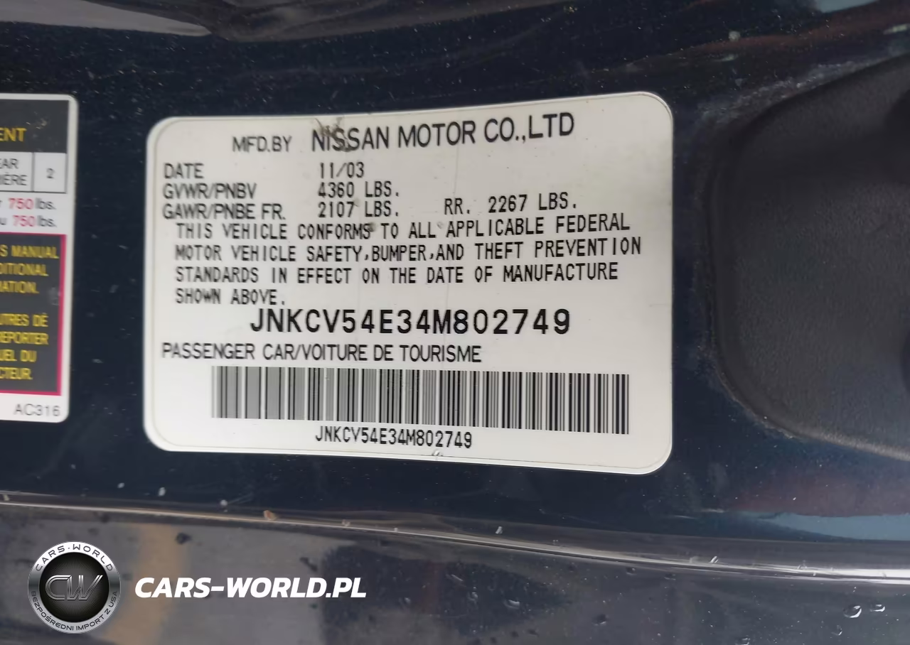 2004 Infiniti G35 VIN:JNKCV54E34M802749 - 9