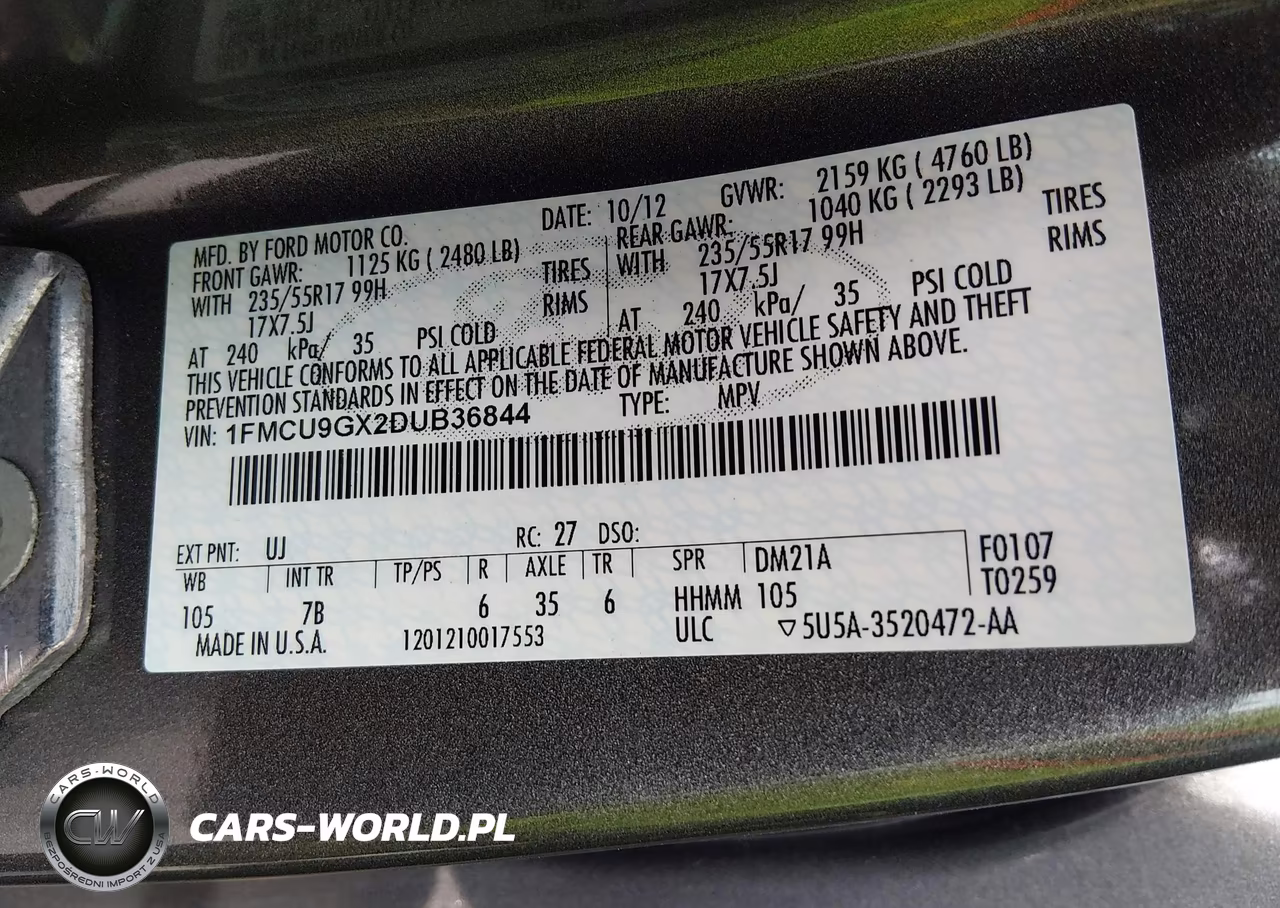 2013 Ford Escape Se VIN:1FMCU9GX2DUB36844 - 9