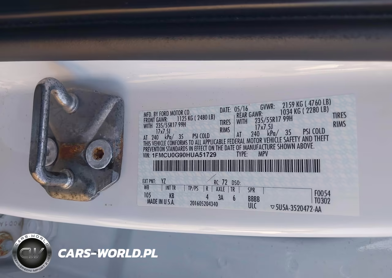 2017 Ford Escape Se VIN:1FMCU0G90HUA51729 - 9