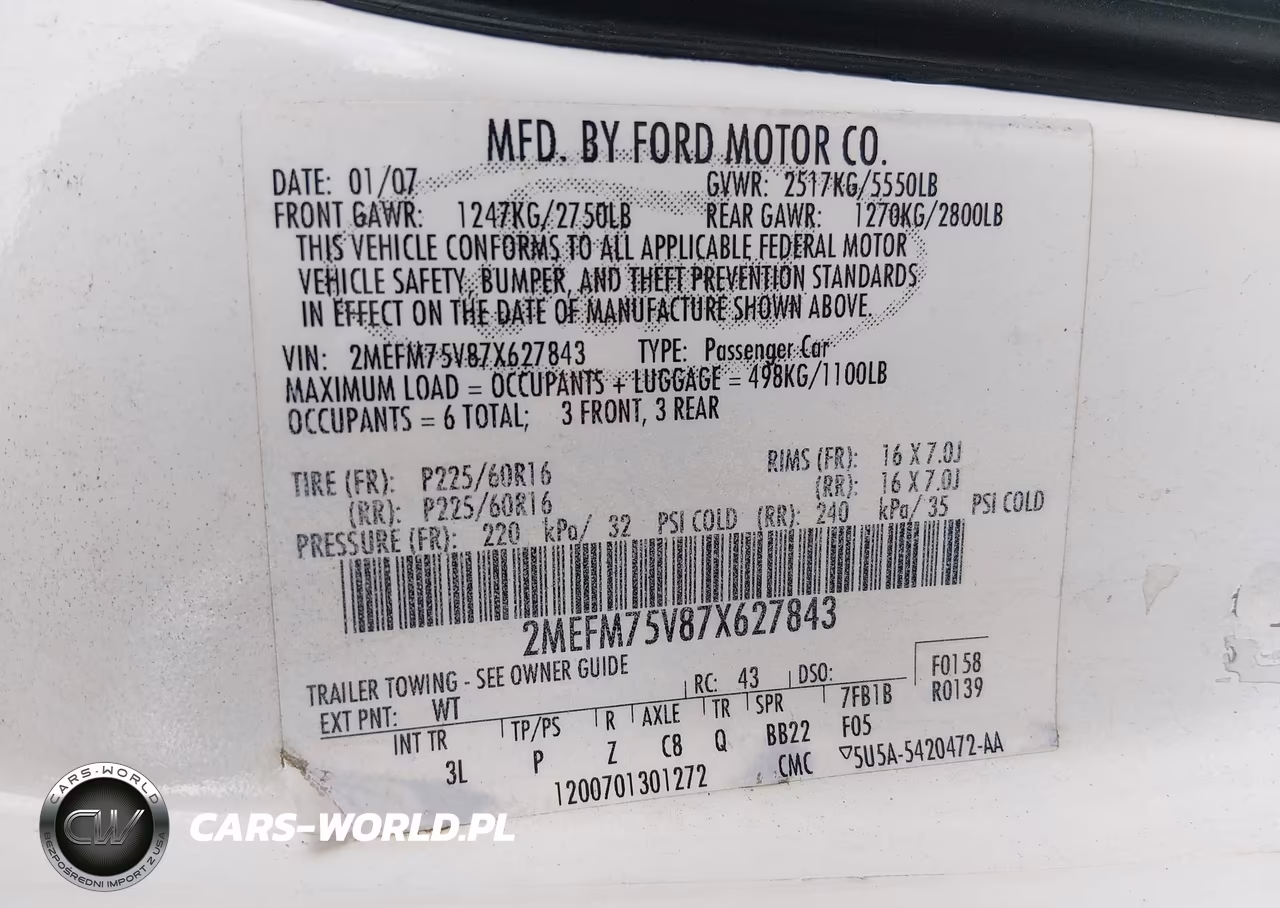2007 Mercury Grand Marquis Ls VIN:2MEFM75V87X627843 - 9
