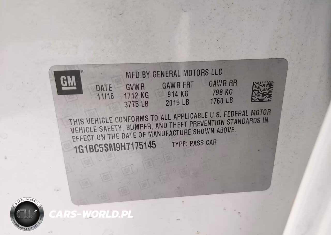 2017 Chevrolet Cruze Ls Auto VIN:1G1BC5SM9H7175145 - 9