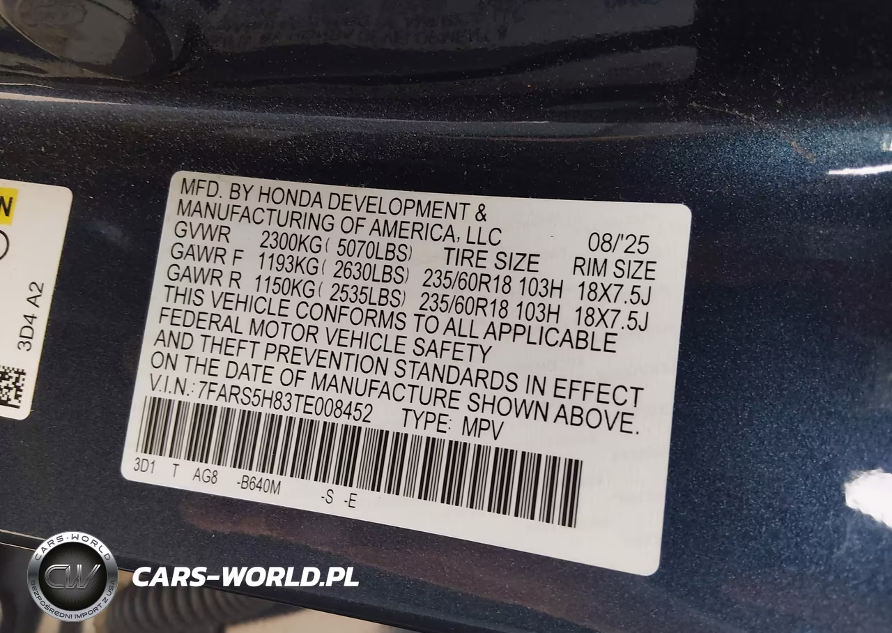 2026 Honda Cr-V Hybrid 2Wd Sport-L VIN:7FARS5H83TE008452 - 9