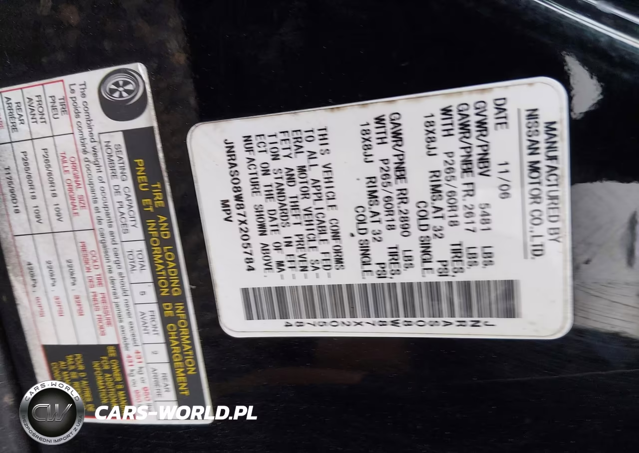 2007 Infiniti Fx35 VIN:JNRAS08W87X205784 - 9