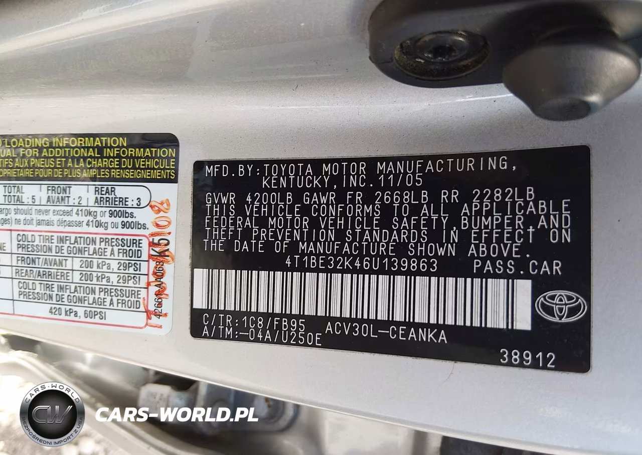 2006 Toyota Camry Std VIN:4T1BE32K46U139863 - 9