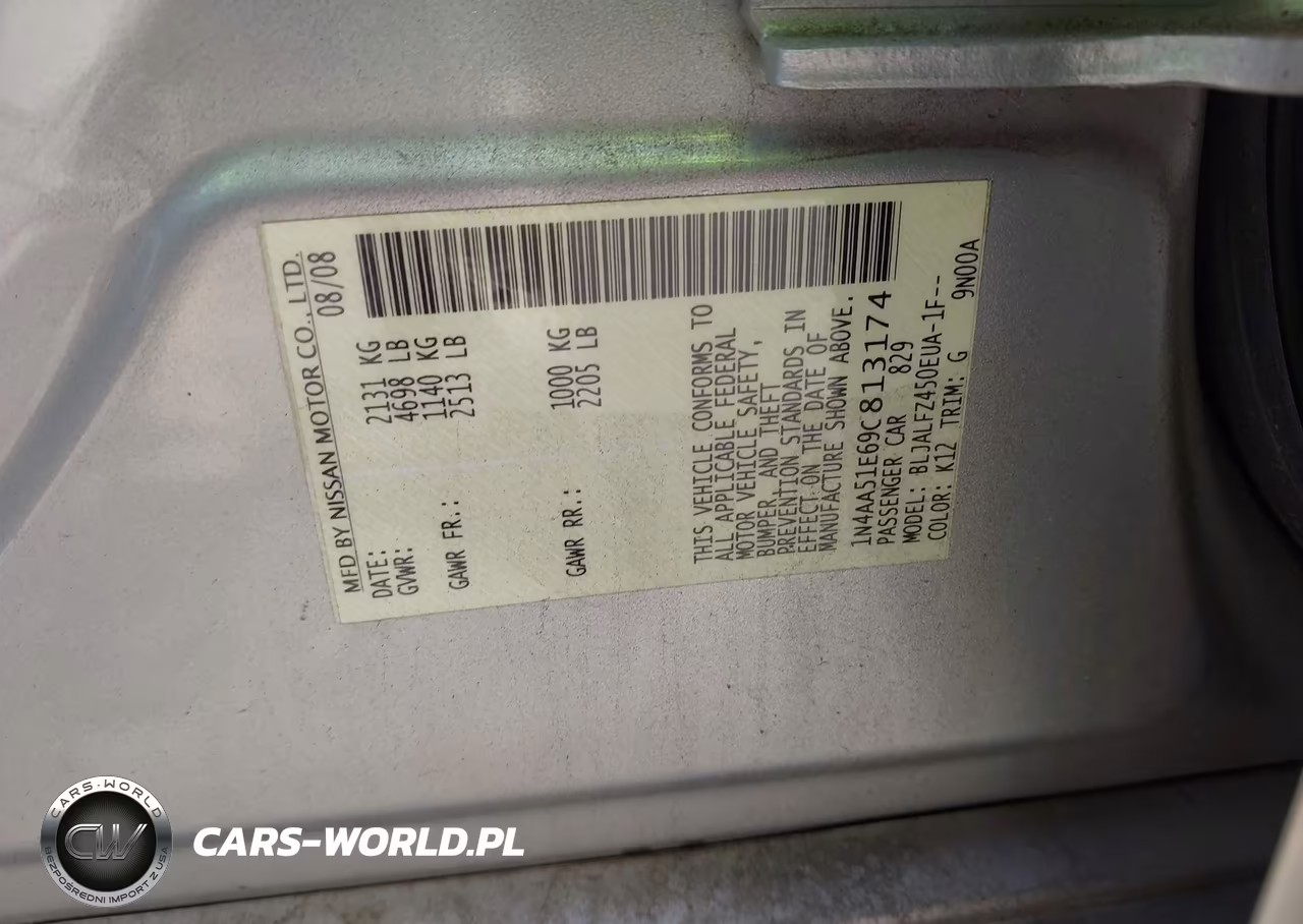 2009 Nissan Maxima 3.5 Sv VIN:1N4AA51E69C813174 - 9