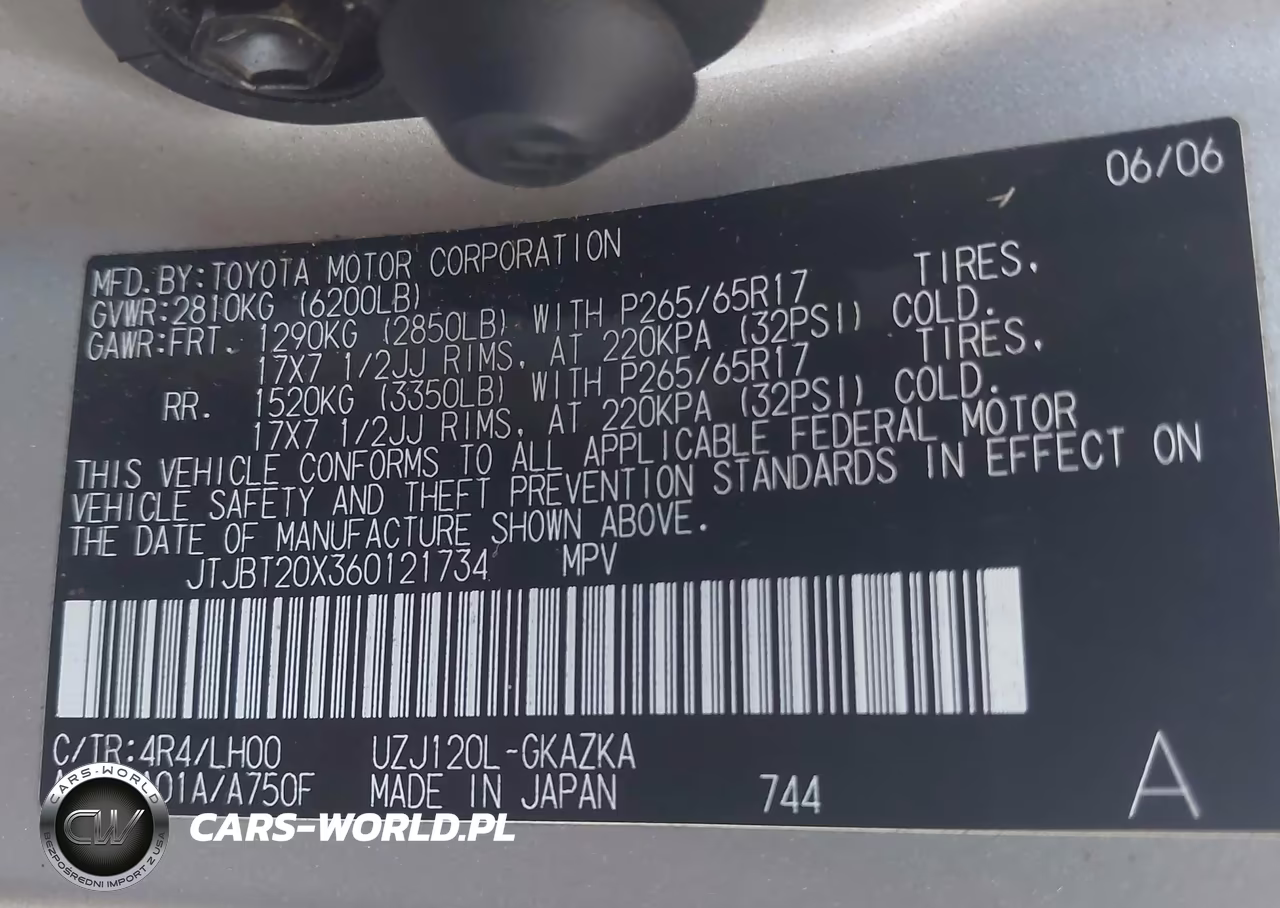 2006 Lexus Gx 470 VIN:JTJBT20X360121734 - 9