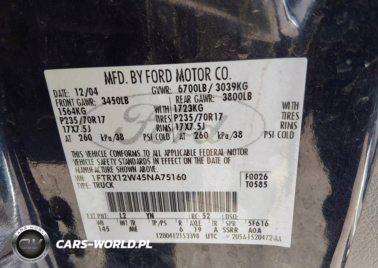 2005 Ford F-150 Stx-Xl-Xlt VIN:1FTRX12W45NA75160 - 9