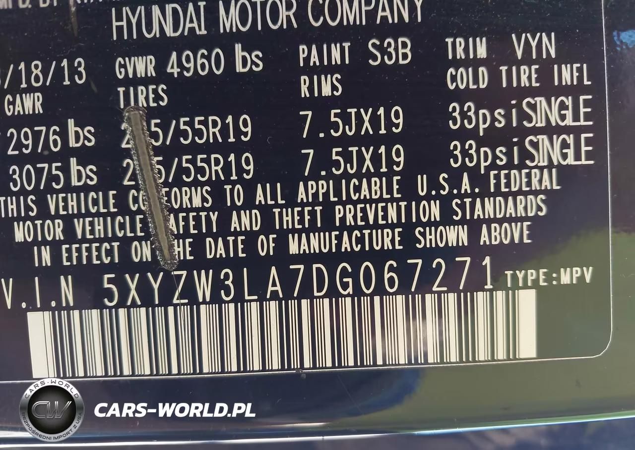 2013 Hyundai Santa Fe Sport 2.0T VIN:5XYZW3LA7DG067271 - 9