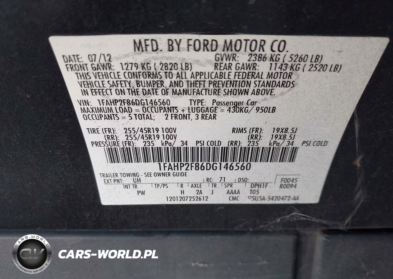 2013 Ford Taurus Limited VIN:1FAHP2F86DG146560 - 9