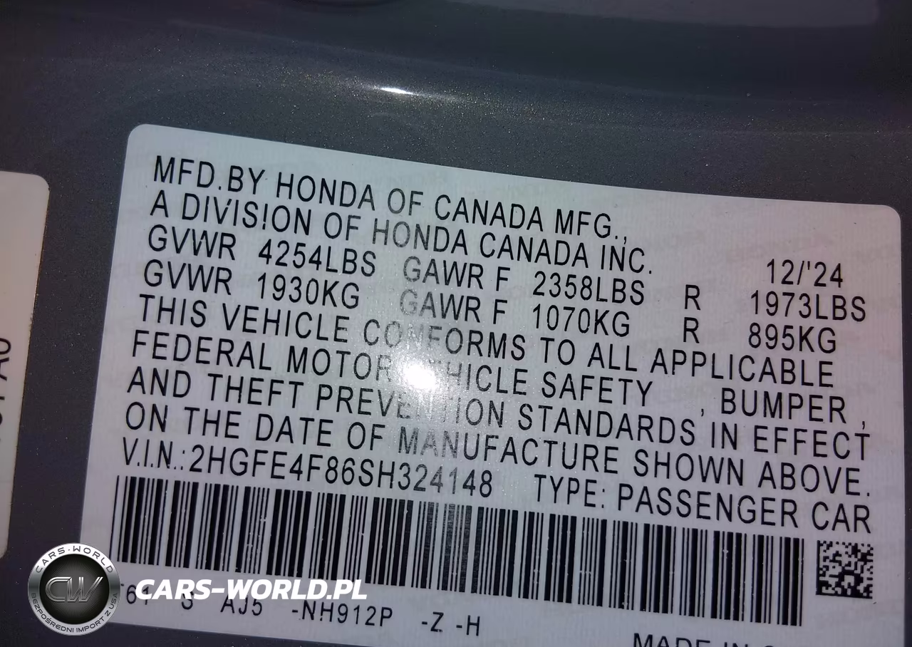 2025 Honda Civic Hybrid Sport-Sport Touring VIN:2HGFE4F86SH324148 - 9