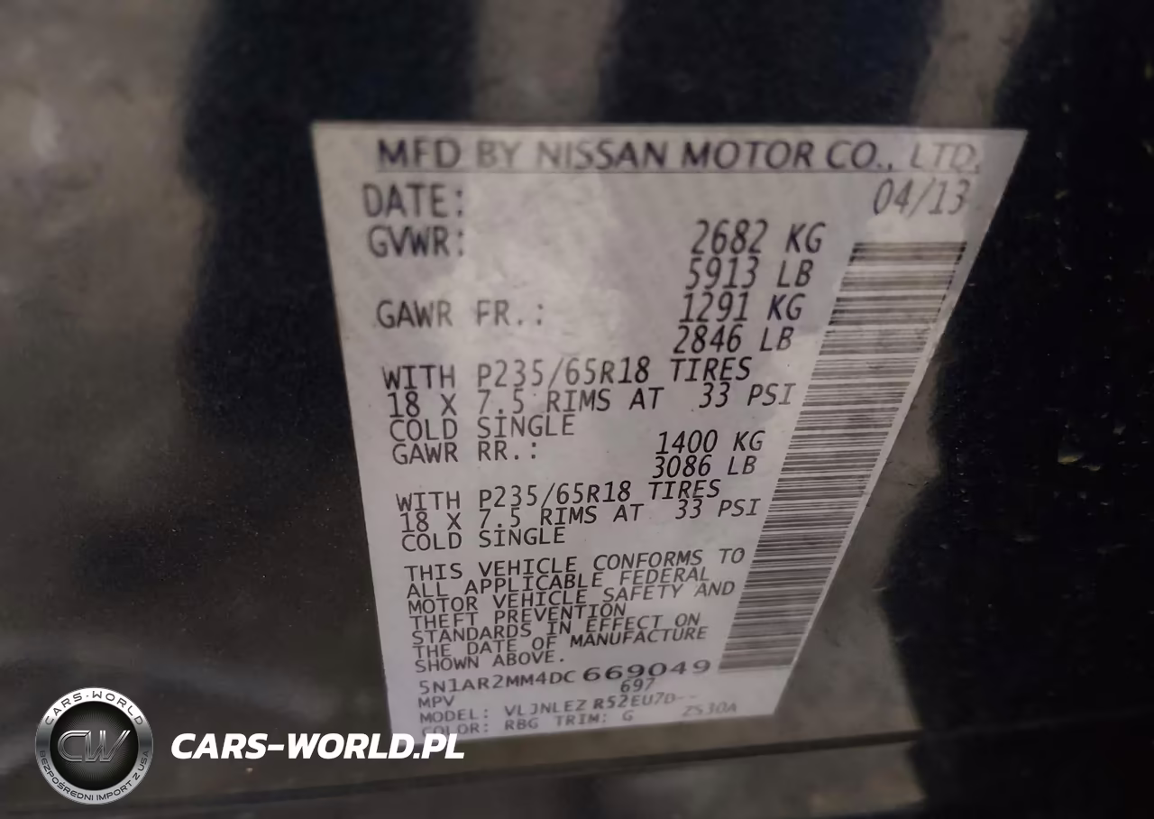 2013 Nissan Pathfinder Sv VIN:5N1AR2MM4DC669049 - 9
