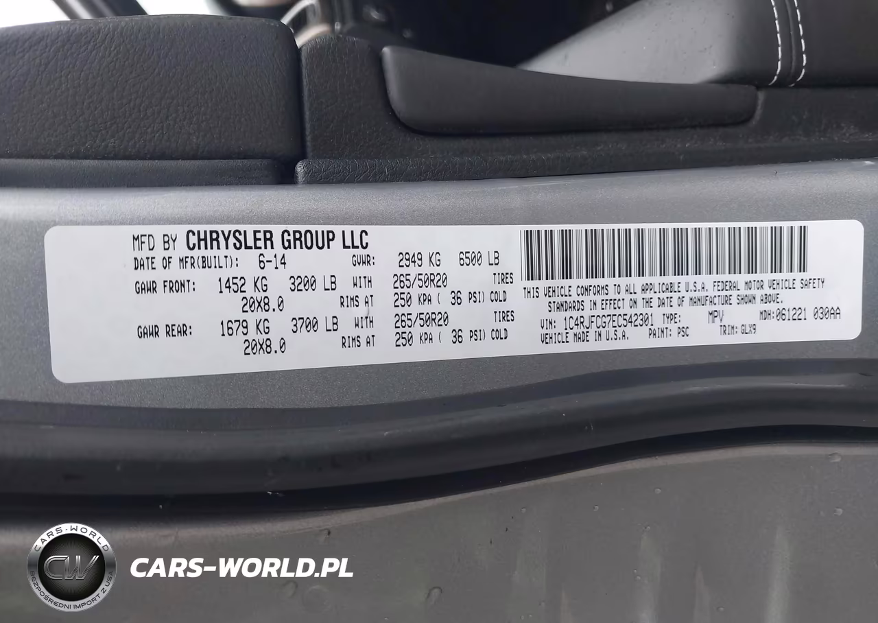 2014 Jeep Grand Cherokee Overland VIN:1C4RJFCG7EC542301 - 9
