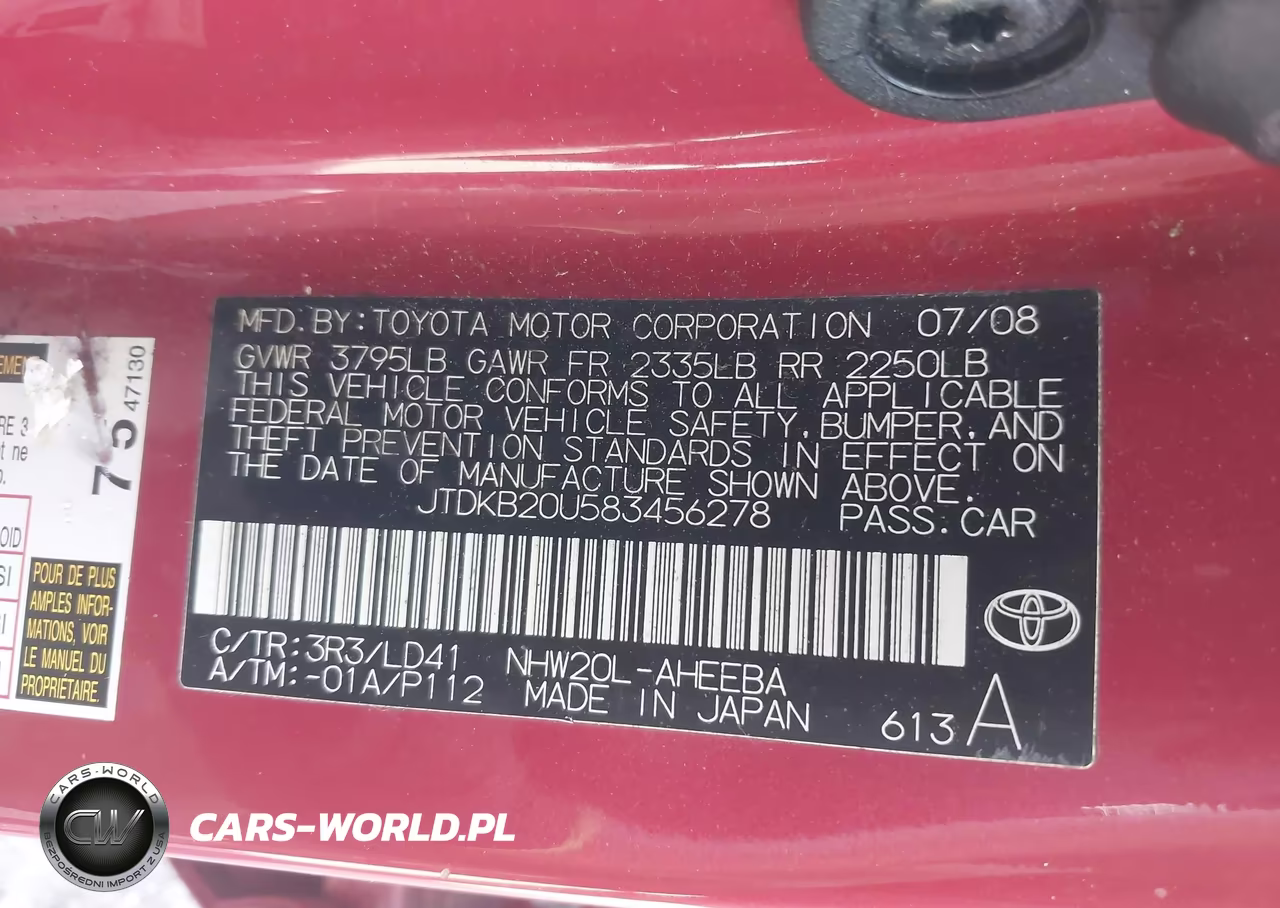 2008 Toyota Prius VIN:JTDKB20U583456278 - 9