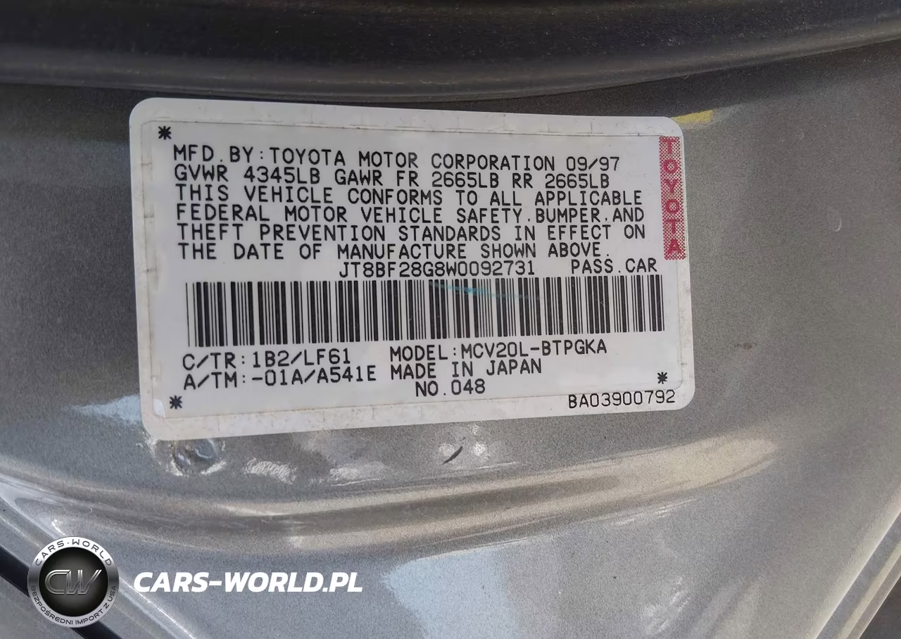 1998 Lexus Es 300 VIN:JT8BF28G8W0092731 - 17
