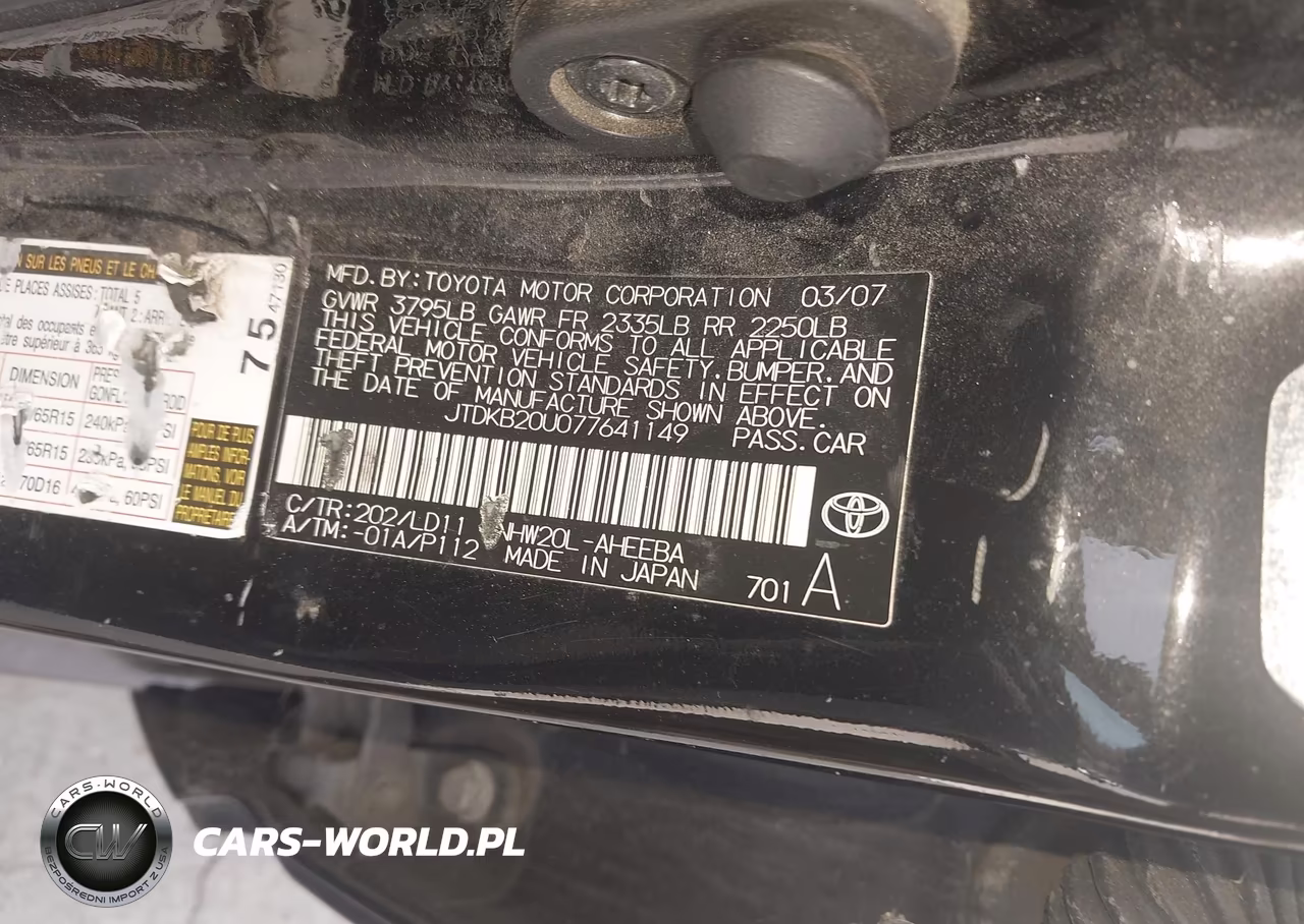 2007 Toyota Prius VIN:JTDKB20U077641149 - 9