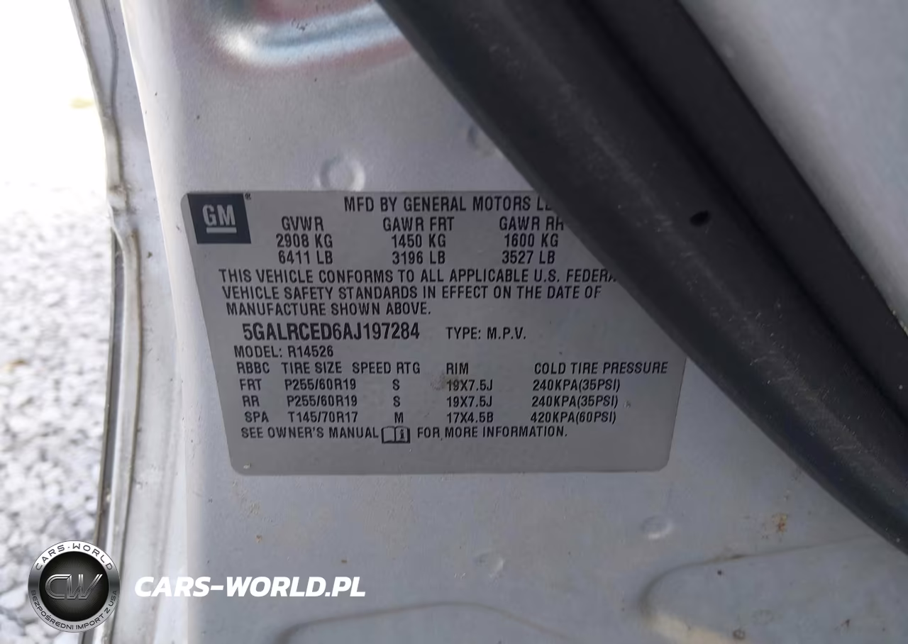 2010 Buick Enclave 2Xl VIN:5GALRCED6AJ197284 - 9