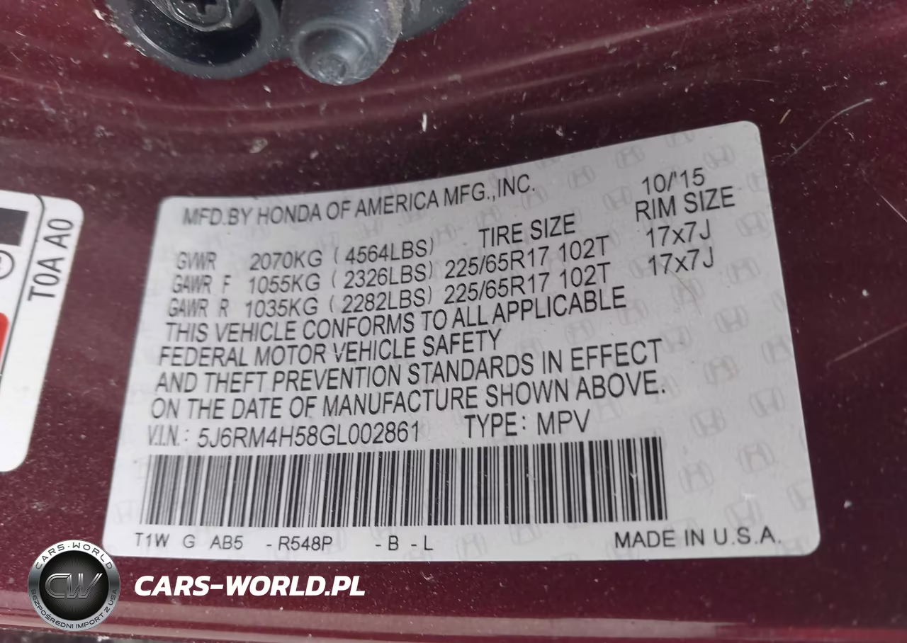 2016 Honda Cr-V Ex VIN:5J6RM4H58GL002861 - 9