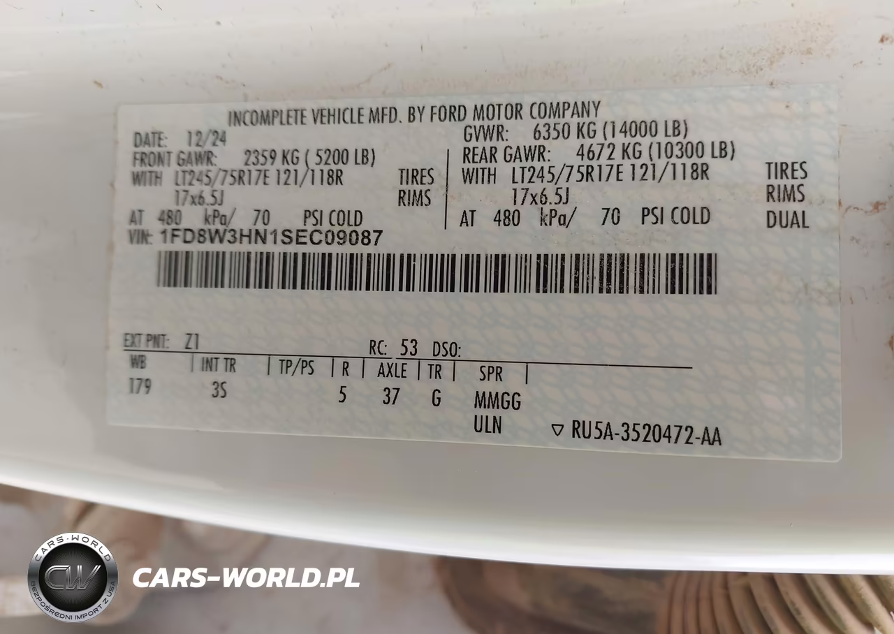 2025 Ford F-350 Chassis Xlt VIN:1FD8W3HN1SEC09087 - 9