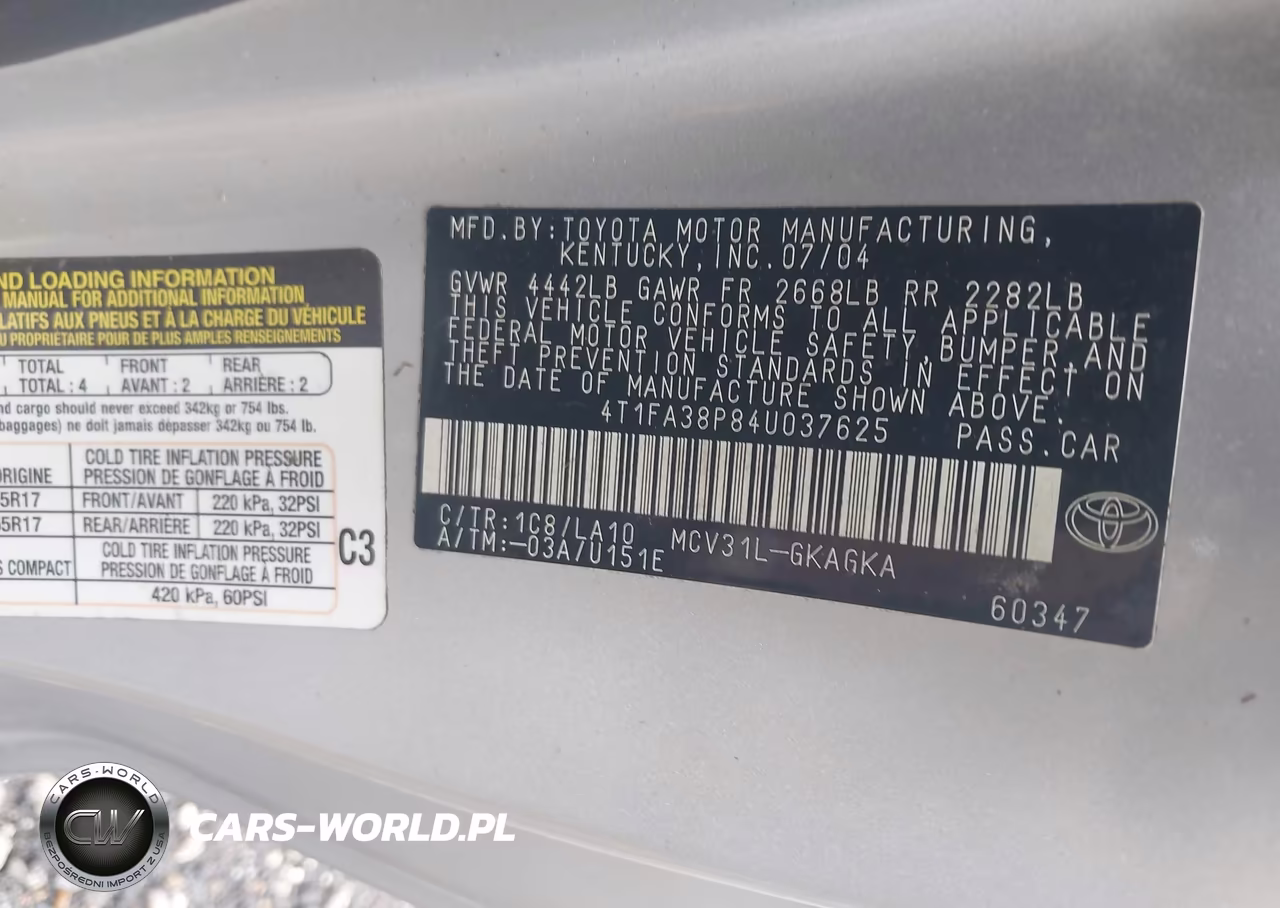 2004 Toyota Camry Solara Sle VIN:4T1FA38P84U037625 - 9