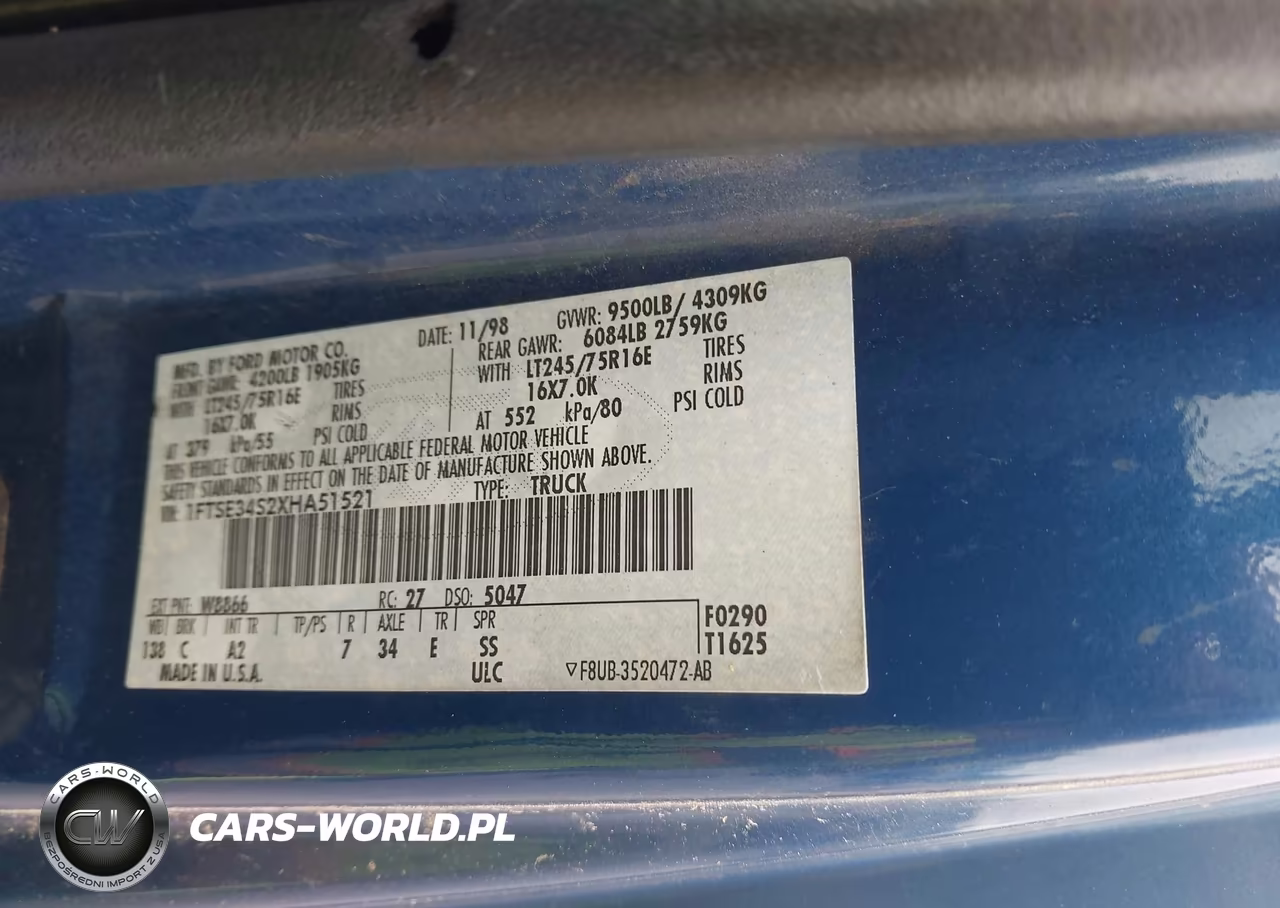 1999 Ford E-350 Super Duty Commercial-Recreational VIN:1FTSE34S2XHA51521 - 9