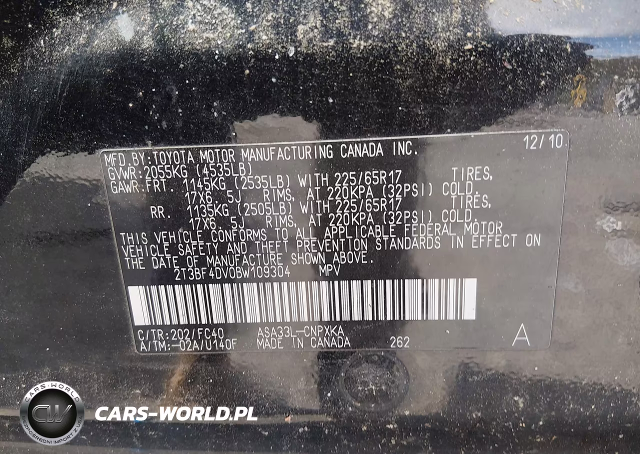 2011 Toyota Rav4 VIN:2T3BF4DV0BW109304 - 9