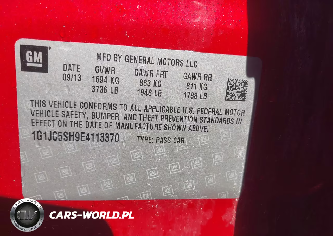 2014 Chevrolet Sonic Lt Auto VIN:1G1JC5SH9E4113370 - 9