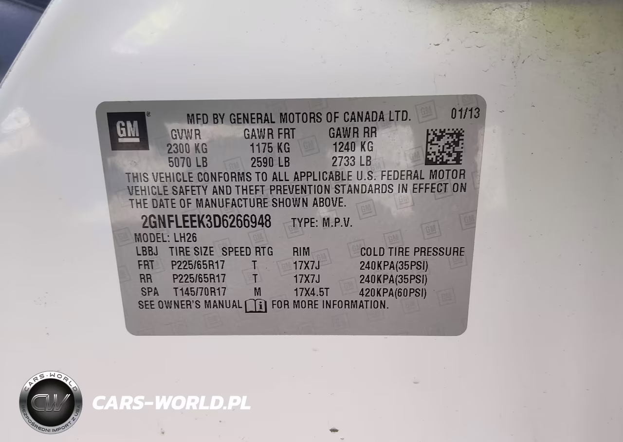 2013 Chevrolet Equinox 1Lt VIN:2GNFLEEK3D6266948 - 9