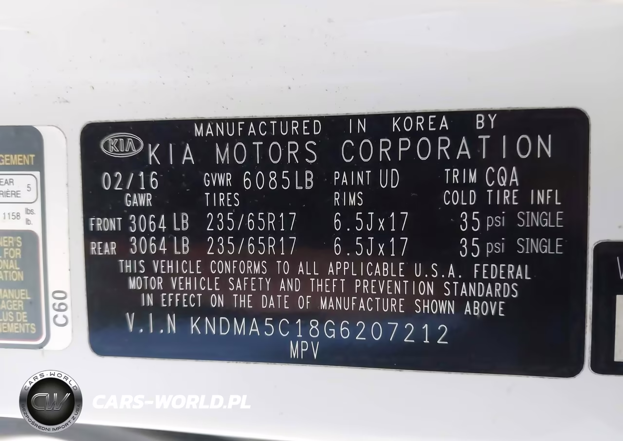 2016 Kia Sedona L VIN:KNDMA5C18G6207212 - 9