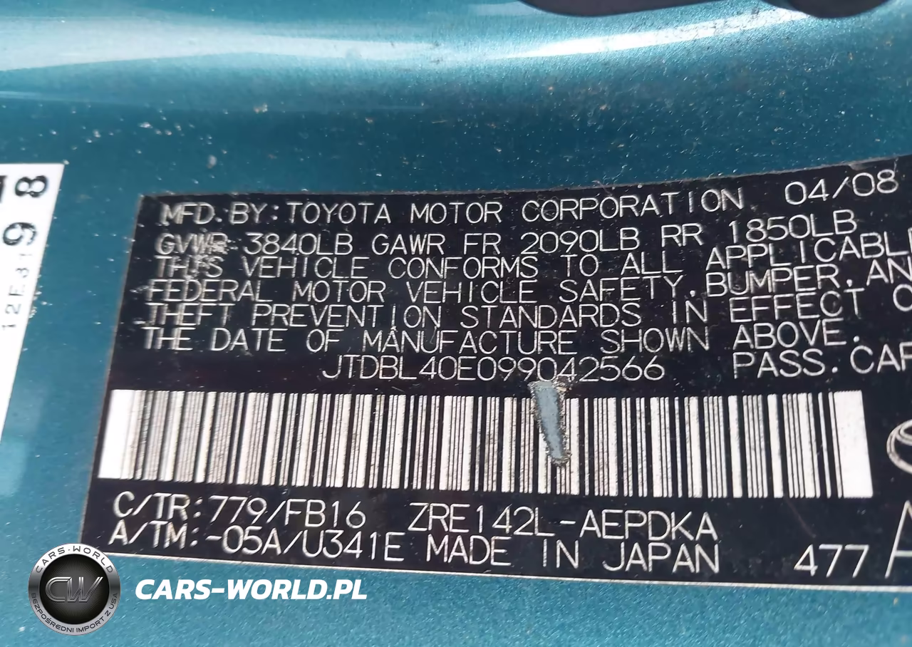 2009 Toyota Corolla Le VIN:JTDBL40E099042566 - 9