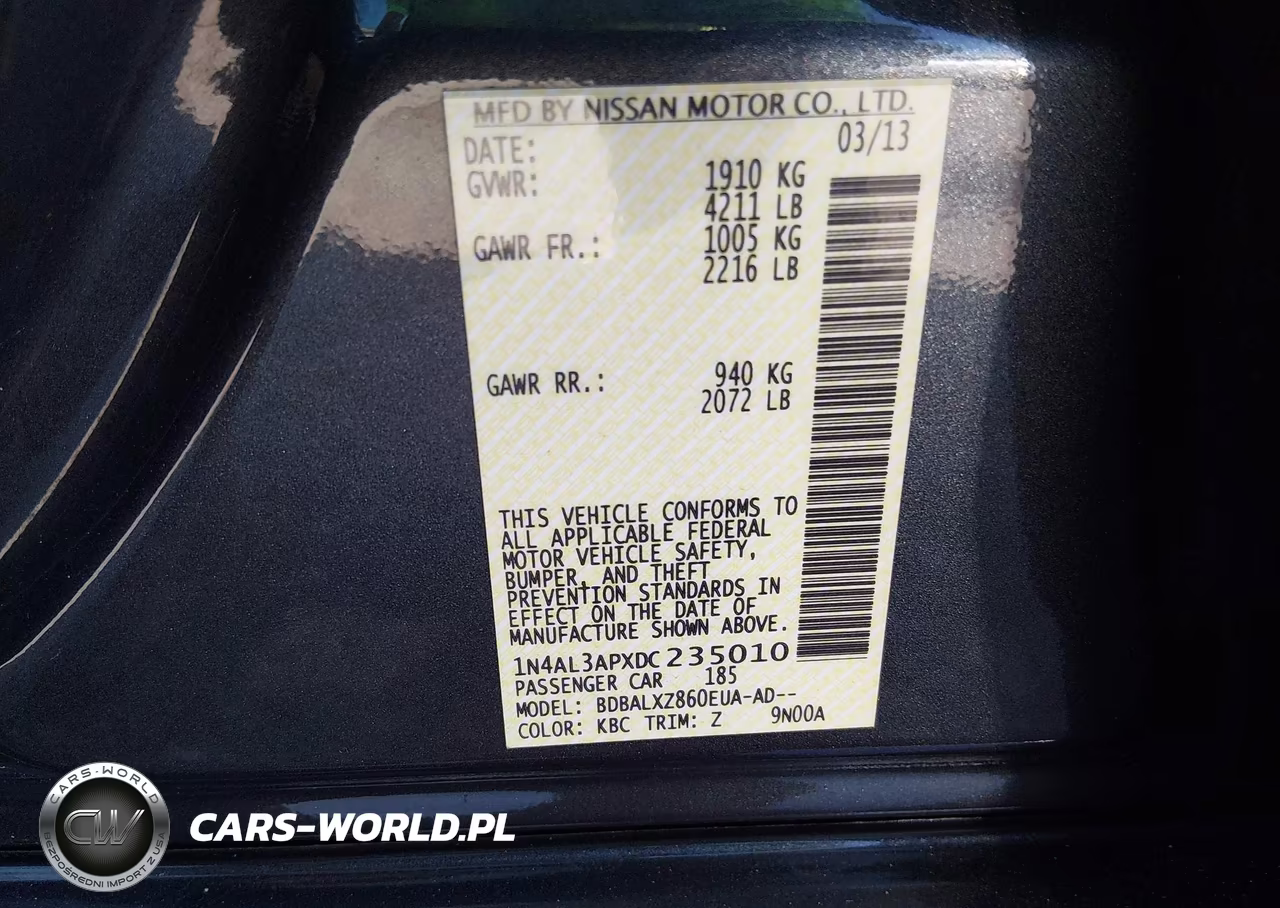 2013 Nissan Altima 2.5 Sl VIN:1N4AL3APXDC235010 - 9