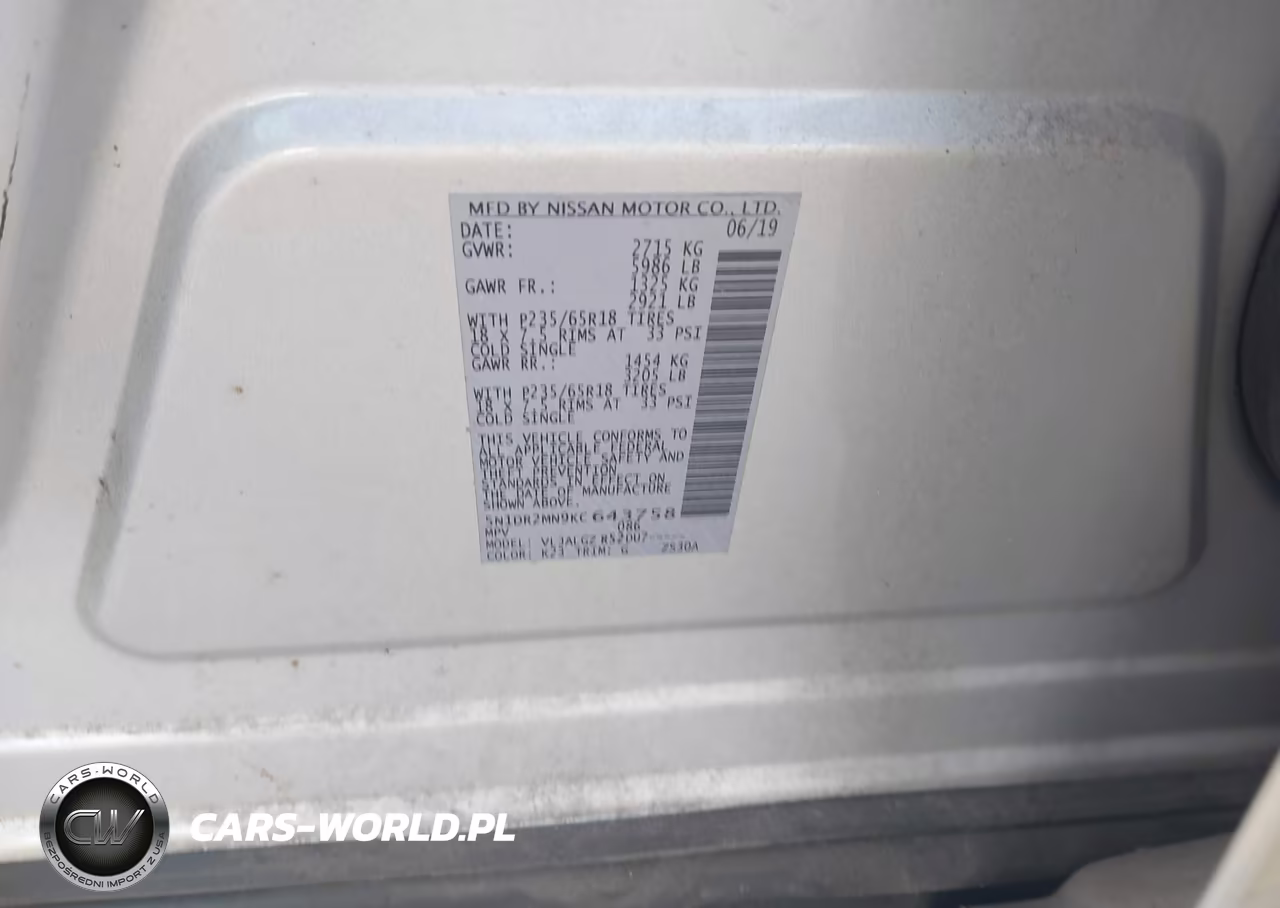 2019 Nissan Pathfinder Sl VIN:5N1DR2MN9KC643758 - 9