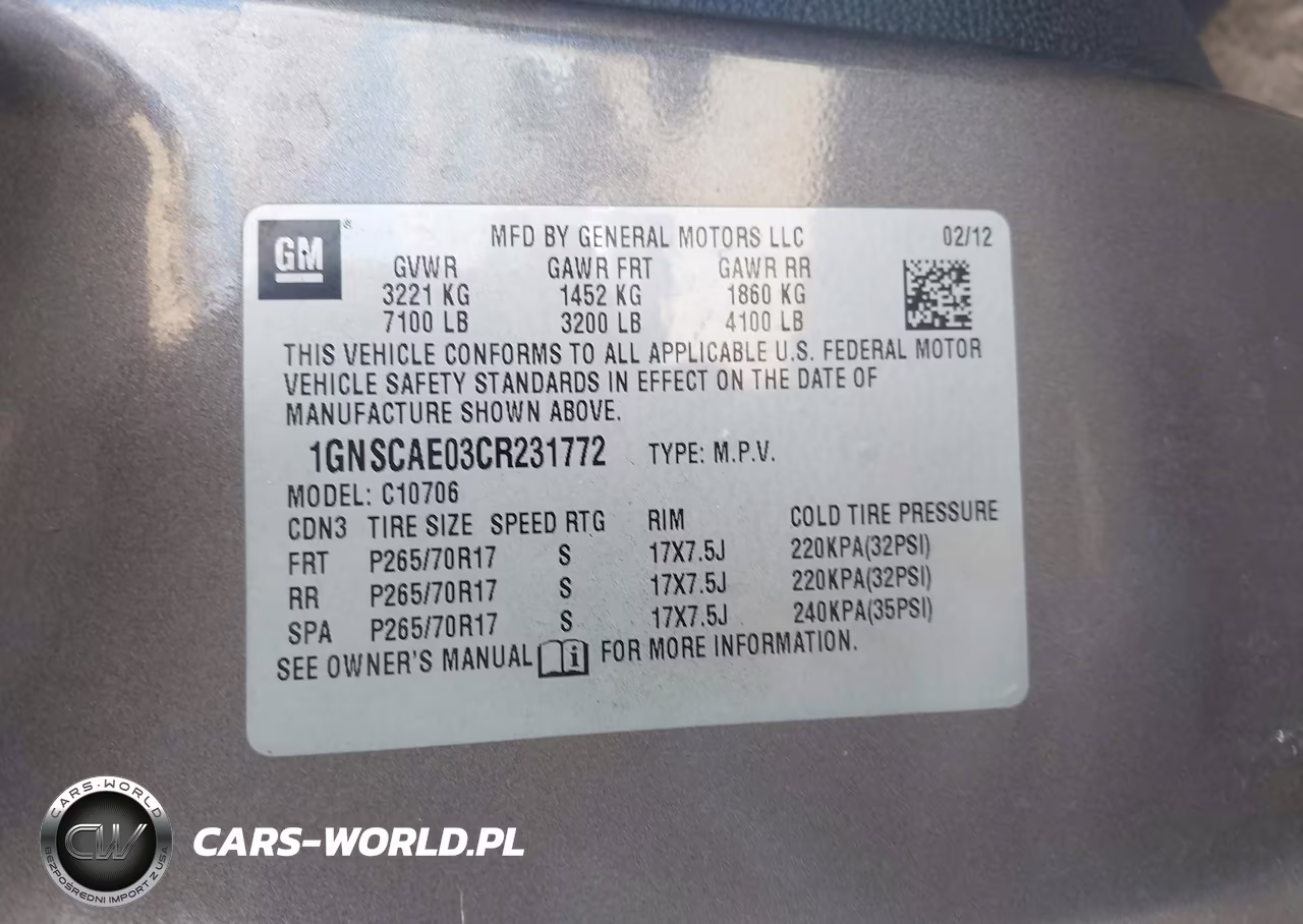 2012 Chevrolet Tahoe Ls VIN:1GNSCAE03CR231772 - 9