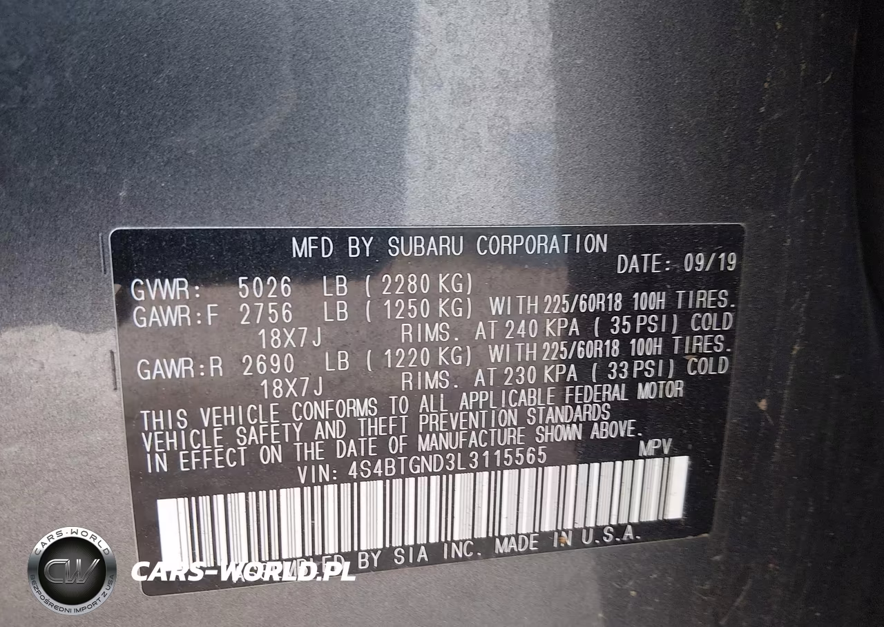 2020 Subaru Outback Limited Xt VIN:4S4BTGND3L3115565 - 9