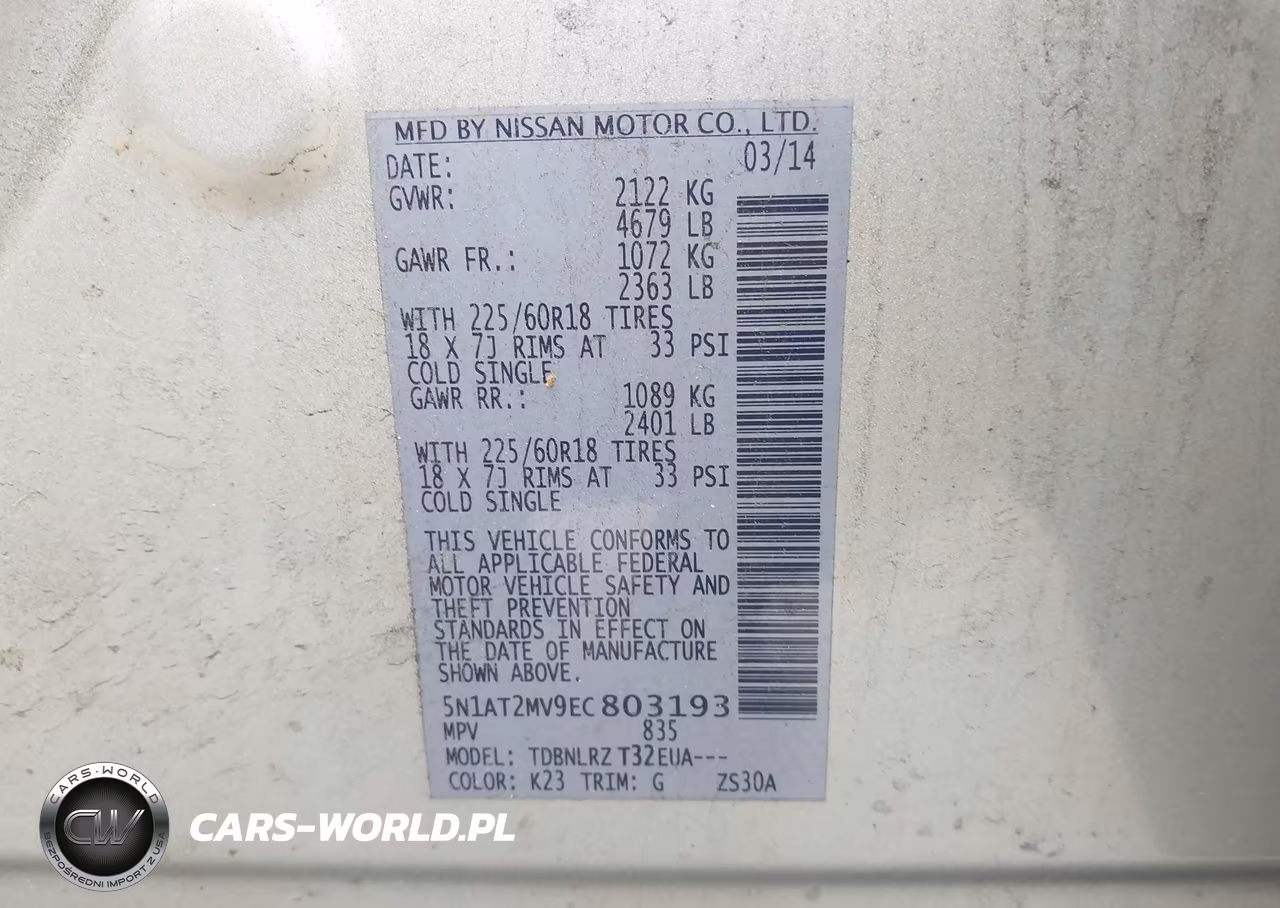 2014 Nissan Rogue Sl VIN:5N1AT2MV9EC803193 - 9